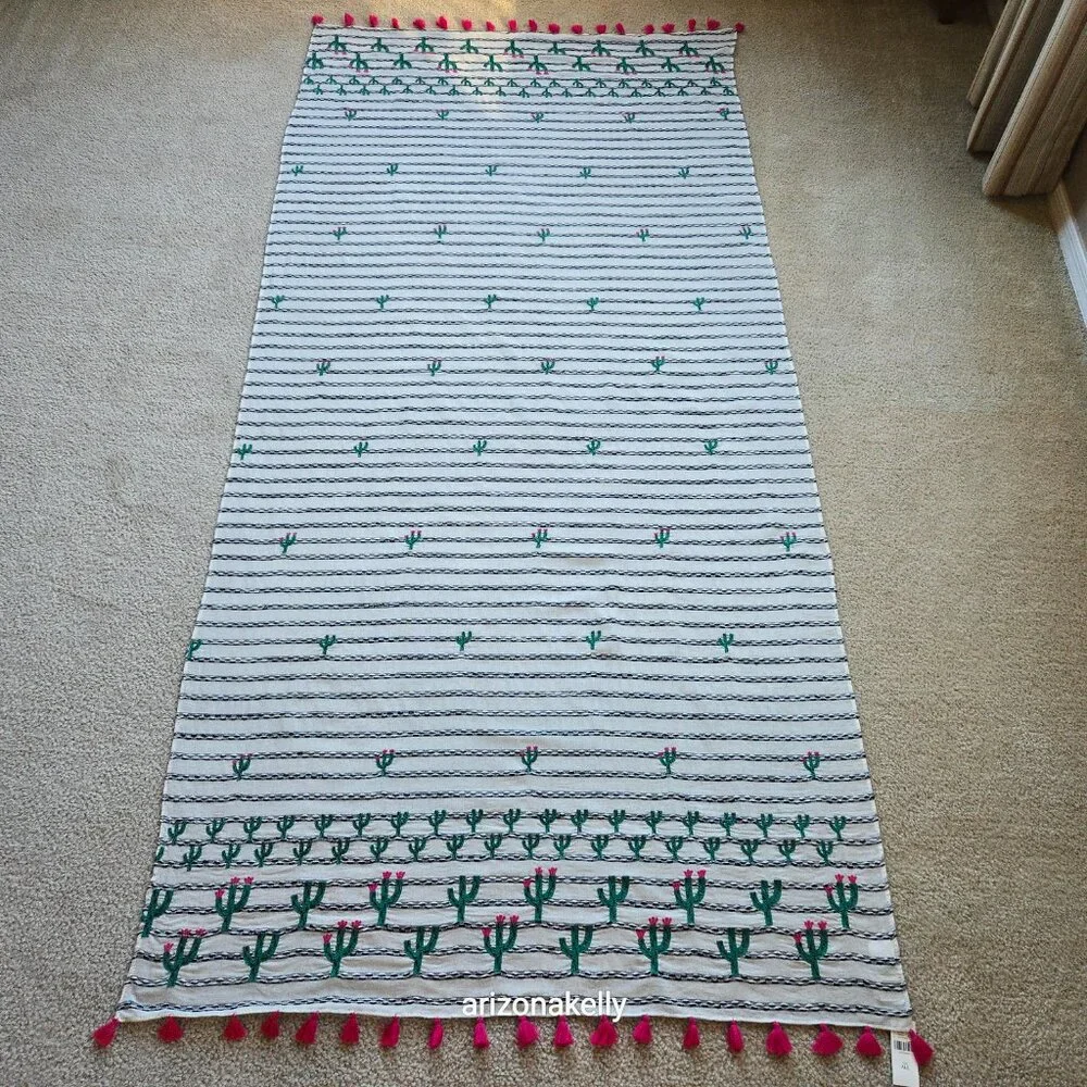 NWT RARE Anthropologie Embroidered Cactus Scarf